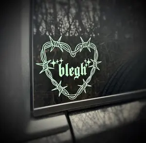 2Pcs Barbed Wire Blegh Decal Sticker