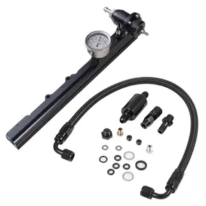 For B-Series B16 B18 B20 Si LS GSR Gauge Fuel Pressure Regulator & Rail Line Kit