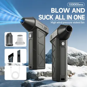 Powerful Air Duster - featuring a powerful airflow of 100,000 revolutions per minute, with adjustable compressed air; equipped with a dust collection tool, suitable for use in workshops, keyboards, cars, and garden tools.