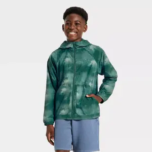Boys' Windbreaker Rain Coat - All In Motion Teal Blue XXL