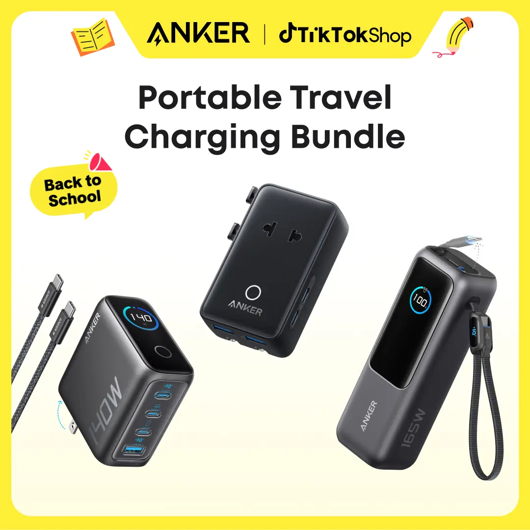 Anker Portable Laptop Power Bank with Built-In Cables, 25,000mAh High-Capacity Battery+Anker Nano Adapter, 5-in-1 Ultra-Compact Global Charger+Anker 140W GaN Laptop Charger, 4-Port Power Adapter with Intuitive Touch Controls sohochic