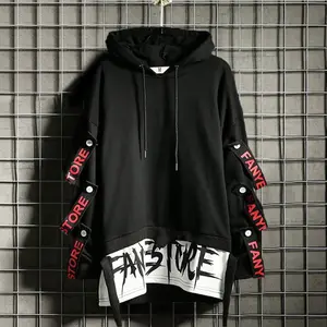 Hoodies For Men With Designs Casual Hooded Sweatshirt Hip-Hop Drawstring Pullover Techwear Steetwear Letter Print Top Patchwork Long Sleeve Blouse Tracksuits Sweatshirt