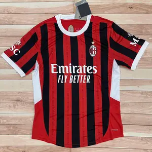 AC Milan 2025/26 Home Player Version Jersey Performance Fit Soccer Shirt Premium Quality for Fans