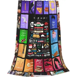 Friends Blankets, Lightweight Plush TV Show Throw Blanket Cozy Soft Flannel Blankets for Bed, Sofa, Couch, Travel, Camping