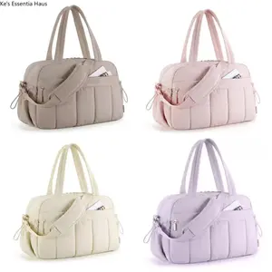 Viral Quilted Nylon Duffle Bag - Lightweight Puffer Tote with Crossbody Strap, Multi-Pocket Travel & Daily Carry Handbag for Women, Perfect for Work, Gym & Weekend Getaways