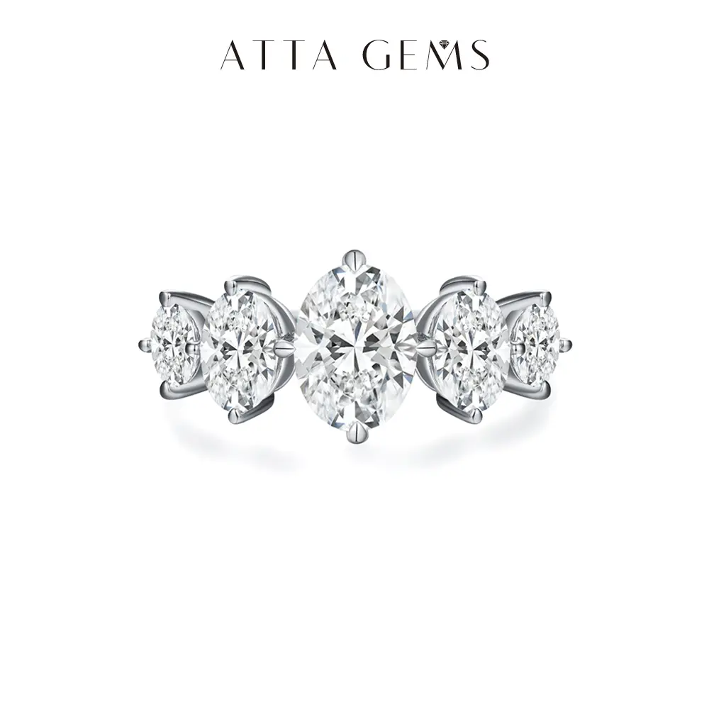 ATTAGEMS Elegant 8x6mm Oval Cut Moissanite Engagement Ring for Women, Solitaire Wedding Jewelry, Diamond Alternative