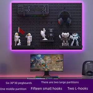 Honeycomb Board No-Drill Bedroom Storage Rack, Wall Shelf Unit, Wall-Mounted Display Shelf for Study Room & Gaming Room, Space-Saving Organizer