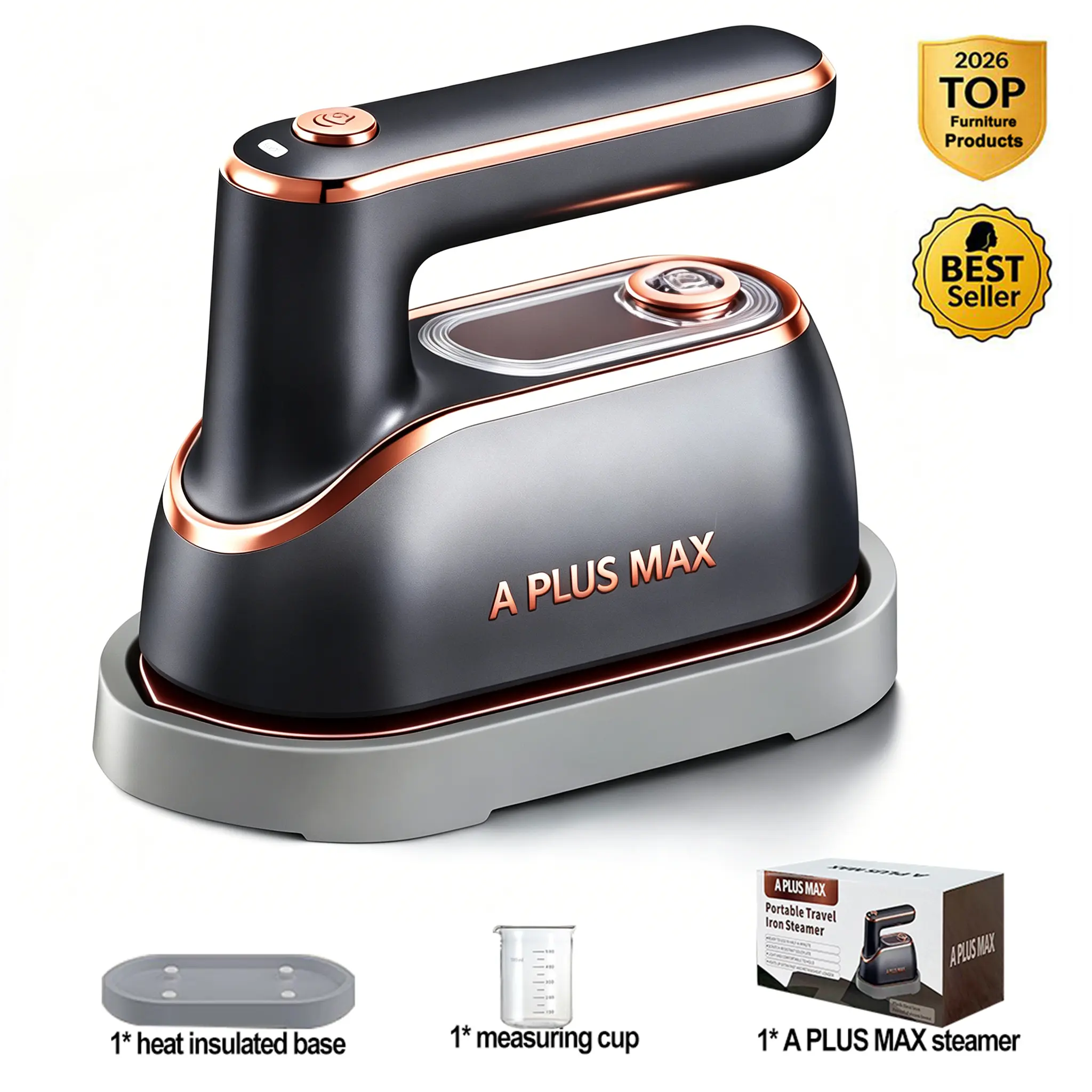 2-in-1 Foldable Rotary Iron Steamer for Clothes - Modern, 110V Plug, 30 W, ABS Plastic, Portable Garment Wrinkle Remover, Fast Heating, Large Soleplate, 150ml Capacity, Lightweight for Home, Travel, Fast Heat-Up