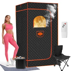 Portable Sauna Box for Home SPA 3L 1000W Steamer, Remote Control, Folding Chair - Steam Tent for Gym, Yoga, Pilates, Hot Tub(36*36*7lnch)
