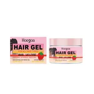 pink strawberry braiding gel, Edge Control Anti‑Frizz High Shine, Extra Hold Braid Lock No Flake, Infused Coconut & Argan Oil, Nourish Repair Split Ends Long Lasting Styling