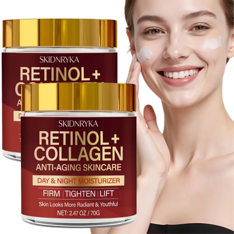 SKIDNRYKA retinol and collagen aging face and neck cream, moisturizing lotion containing niacinamide and hyaluronic acid, suitable for sensitive skin, 70 g jar, hydrating, moisturizing, aging lotion, 70 g, jarred cream, formaldehyde-free, Anti Aging Lotio