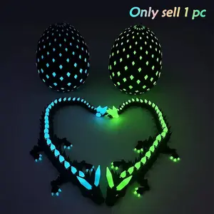 3D Printed Mini Dragon Egg, Multiple Glow Colors, Movable Joints, Desktop Decor for Home Indoor Outdoor, Festival Party Gift!