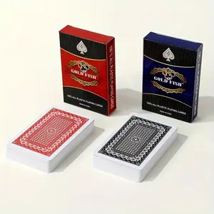 2 PCS GOLD FISH Poker Card Deck waterproof Anti-Folding Anti-Abrasive 100% Plastic PVC Playing Cards Party Card Game