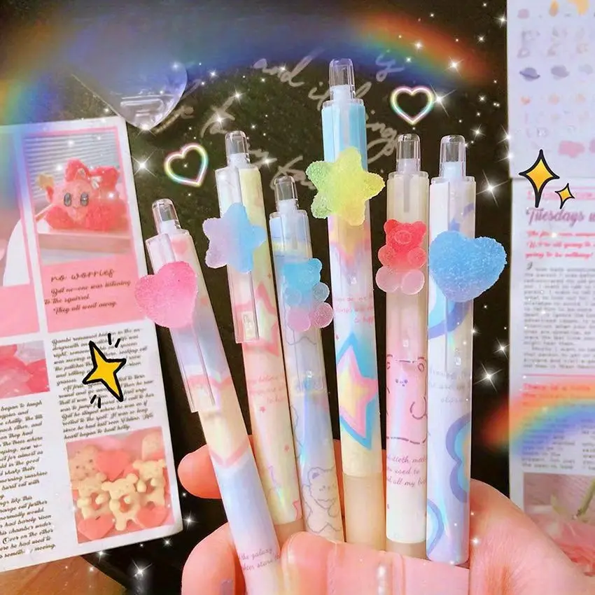 1pc Kawaii Aesthetic Mechanical Pencil 0.5mm Press-To-Activate Convenient Plastic Writing Tool with Smooth Writing for High School Students, Ages 14+, School Stationery Supplies