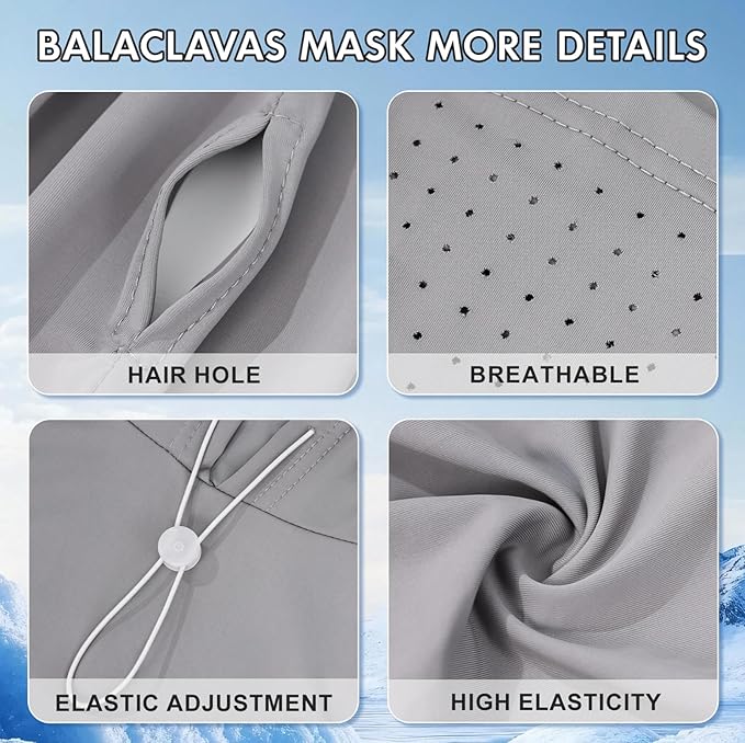 3 Pack Cooling Balaclava - Breathable UV Protection Hood & Face Cover for Fishing, Cycling & Outdoor Adventure