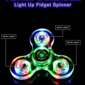 Led Light Up Finger Crystal Gyroscope Toy For Stress Relief And Fun