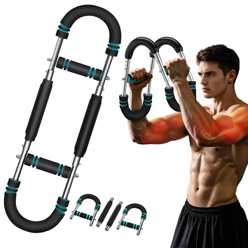 Adjustable Arm & Chest Muscle Trainer for Men - Detachable High-Strength Metal Spring Adjustable Gym Machine, Anti-Slip Foam Handles, 60-110 lb Resistance, Ergonomic Design for Durability & Stability, Home Full-Body Strength Training Accessory