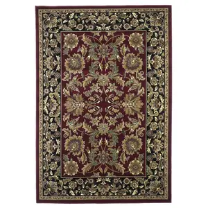 HomeRoots  3 ft. 3 in. x 4 ft. 11 in. Polypropylene Red & Black Area Rug