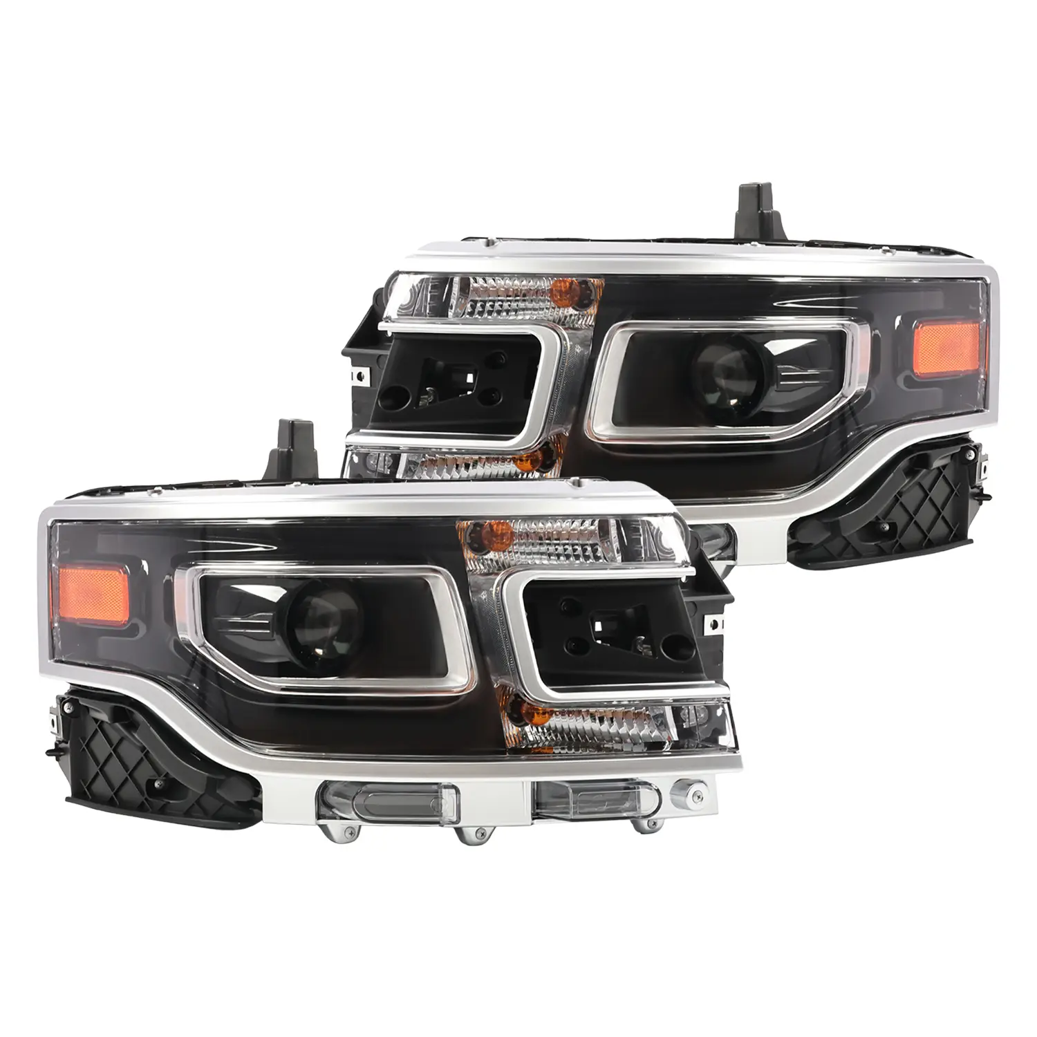 Nakkaa Black LED or HID-Xenon Projector Headlight Assembly with DRL, 1pcs (Left Driver Side & Right Passenger Side), Vehicle-Specific Fit for 2013-2019 Ford Flex SE/SEL/Limited 3.5L Car Front Light Set Pair, Hid/Xenon ,Right ,1Pcs