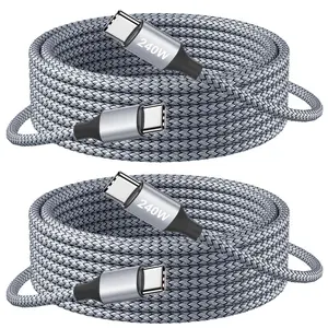 240W USB C to USB C  10ft, 2-Pack USB C to C Fast  Cord Type C Charger for  16/15 Pro Max Plus, MacBook Pro/Air, for iPad USB-C,  Galaxy S25 S24 S23, Pixel,