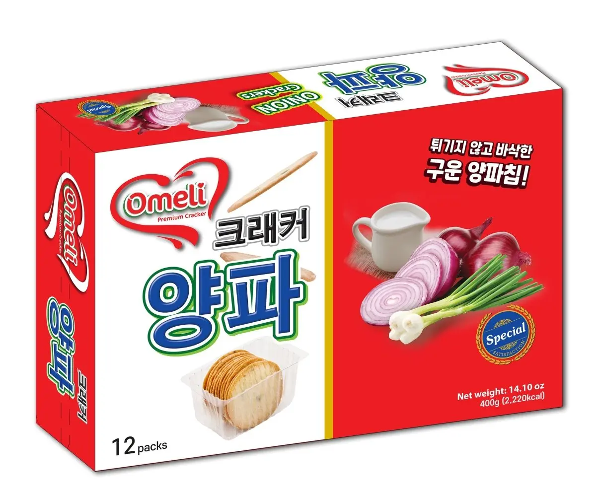 [OMELI] Onion Cracker Snack, Crispy Crisps & Puffed Snacks - 14.1oz