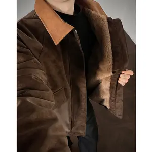 Qianlai Melard Winter Thickened Fleece Cotton Jacket Leather Jacket Warm Mountain Eagle Coat Men H1167 Special P100