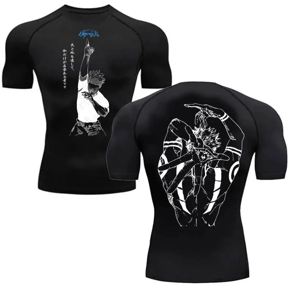Gojo Compression Shirt Jujutsu Kaisen Anime Sukuna Gymwear Gymnastics Clothing Animeshirt Compressor or Muscle Gym Aesthetic Animewear fo