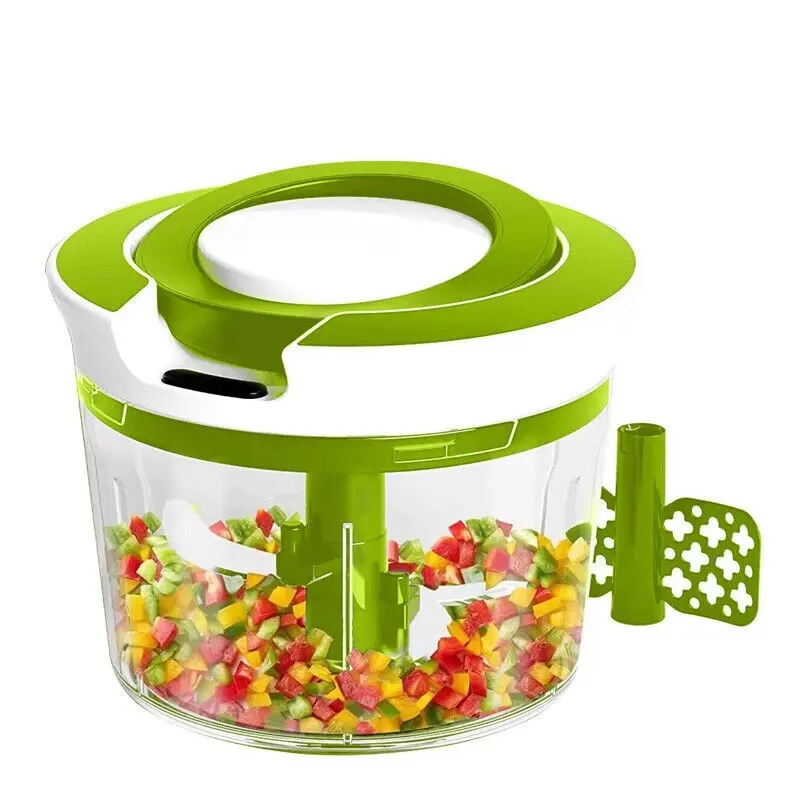Portable Hand Crank Food Chopper - 400ml/900ml (2-cup Capacity Option), 3-Blade Manual Kitchen Tool with Anti-Slip Surface, Dishwasher Safe for Garlic, Onion Grinding & Multi-Food Cutting