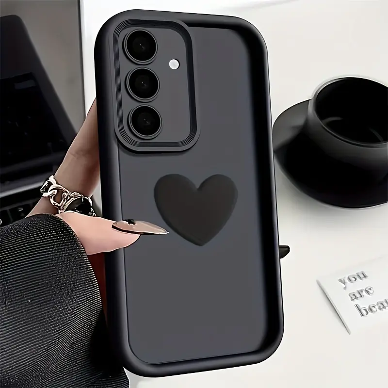 TPU Mobile Phone Case with Heart Shape Decoration Compatible with Samsung Galaxy S26 S25 S24 S23 S22 S21 Fe Plus Ultra A13 A14 A15 A16 A17 A33 A34 A35 A36 A52 A53 A54 Note20