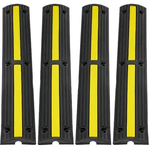 VEVOR Cable Protector Ramp, 22, 000 lbs/axle Capacity, 2 Channel Heavy Duty Rubber Cord Hose Wire Cover, 4x 3 in Channel, Traffic Speed Bump with Flip-Open Top Cover, for Indoor Outdoor Use, 1 PackVEVOR Super Brand Day