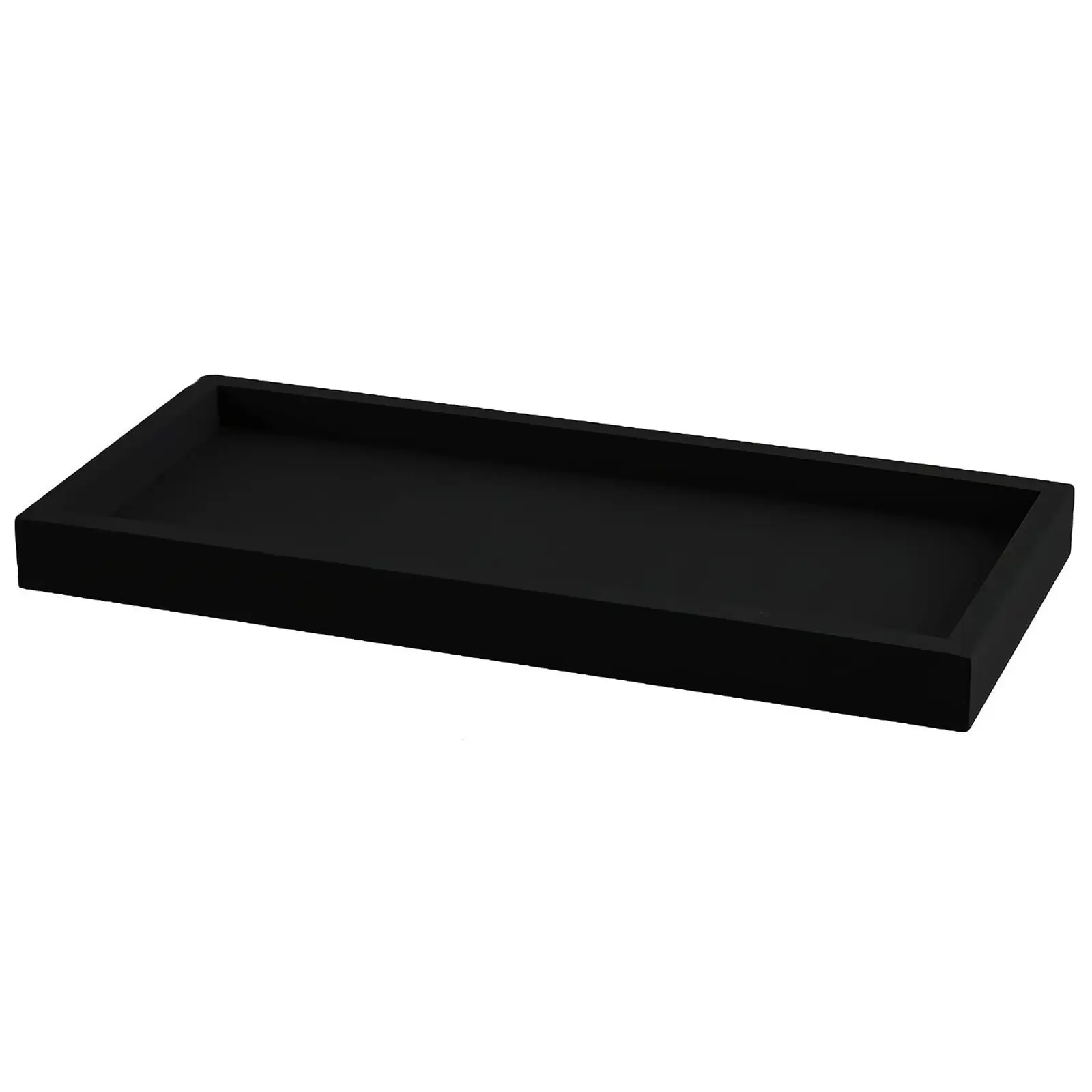 Black Silicone Accessory Organizer Tray - 11.8x5in Simple Portable Polyester Tray, Bathroom Accessory, Home Soap Holder, Any Room Decor Accent (1 Piece)