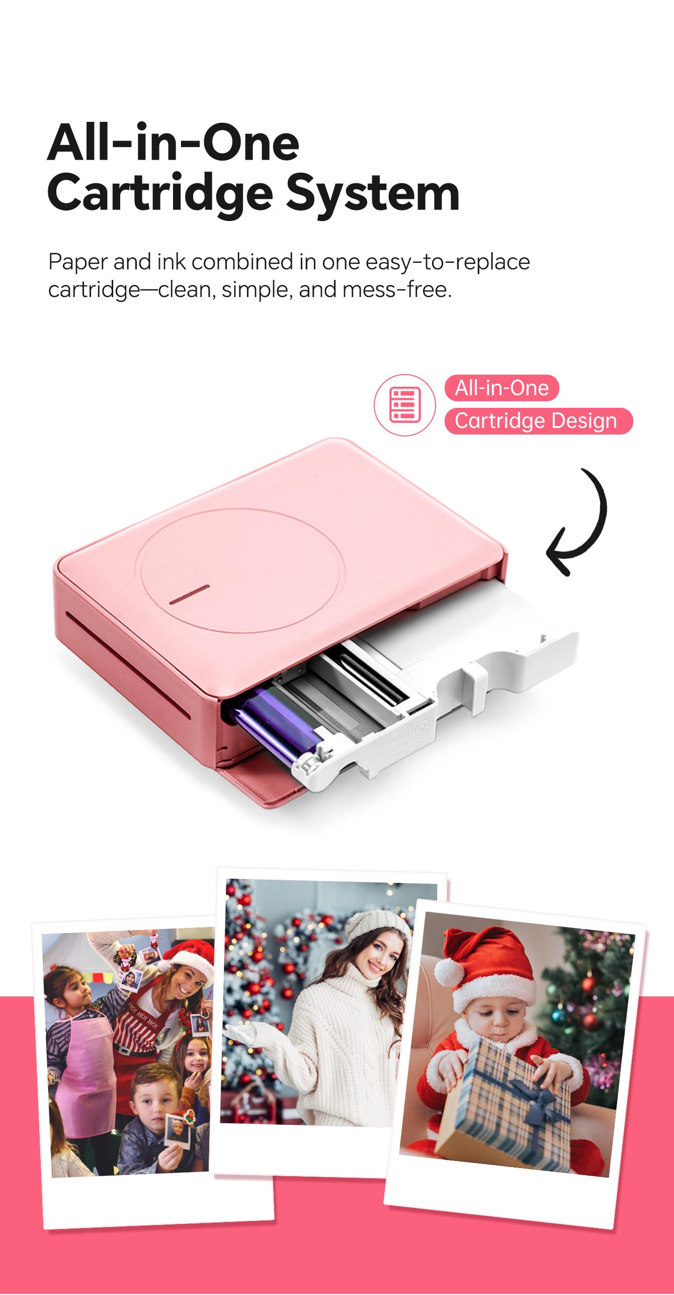 Hanin Instant Print Camera & 2x3 Portable Bluetooth Photo Printer for iPhone & Android, Full-Color Dye-Sub Ink-Free Printing, Print from Phone or Camera, for Travel, Party, Couple & Family Photos, GiftedInLove