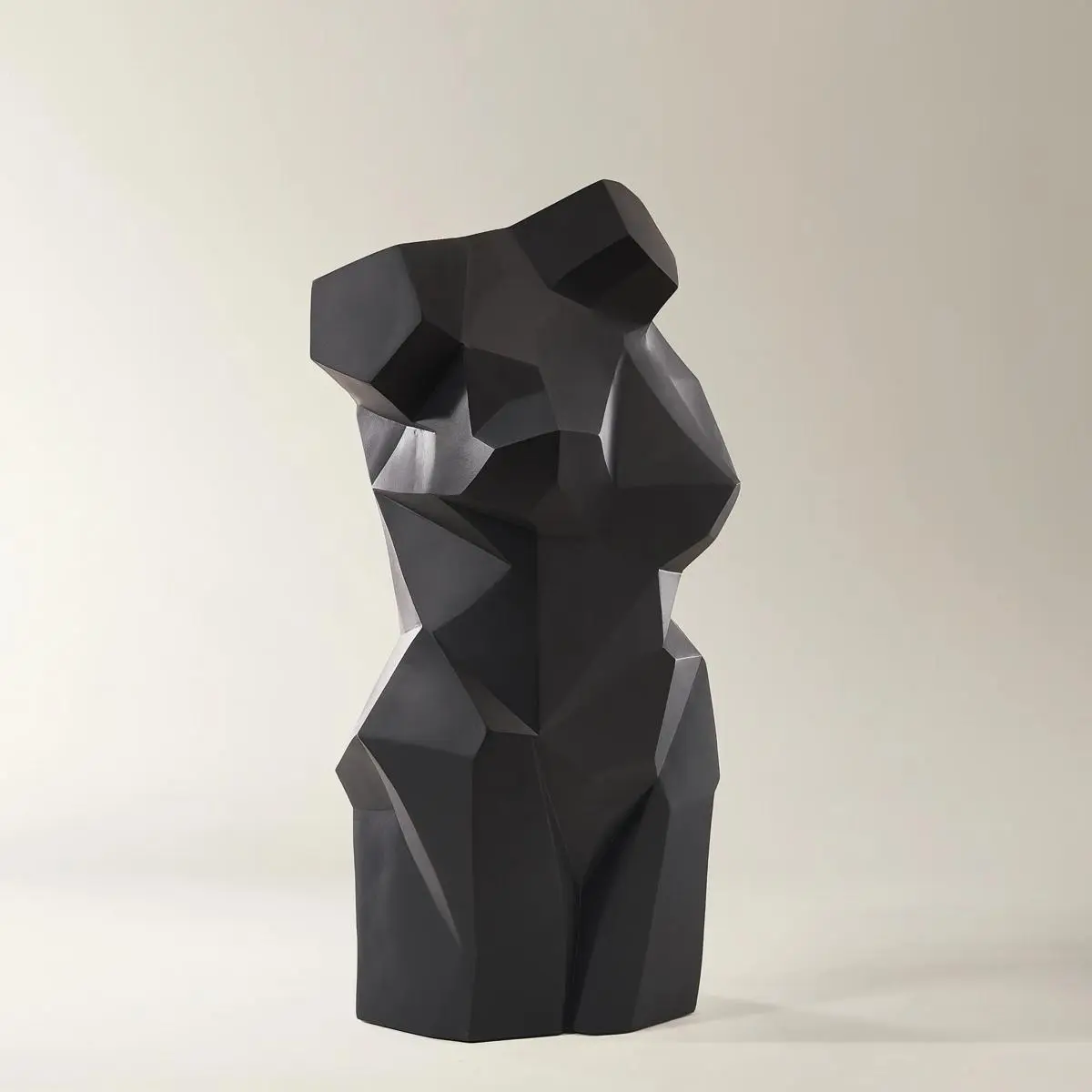 Z Gallerie Pose Object Modern Matte Black Resin Sculpture - Faceted Design Statue Figurines, Decorative Home Ornament, Home Decor Items for Entryways & Shelves (11.75"W x 6.75"D x 19.75"H) Unique Room Decor