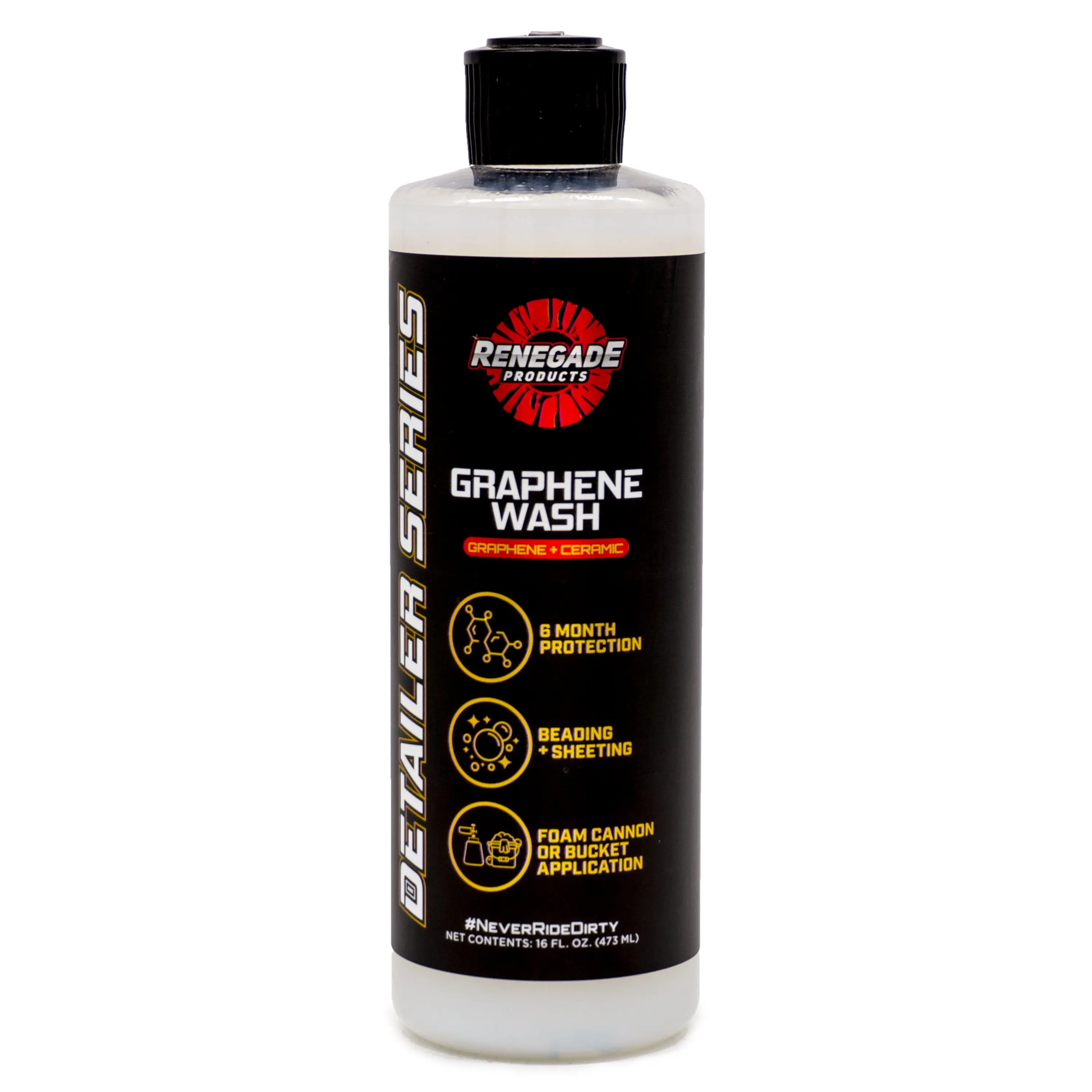 Renegade Products Graphene + Ceramic Car Wash 16oz – SiO2 + Graphene Protection, High-Foam Soap, Lasts Up to 1 Year