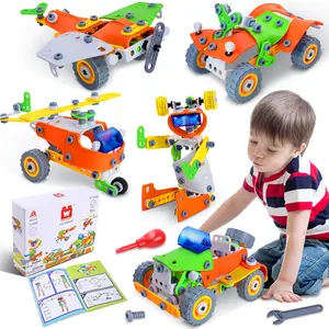 ALPHA GROUP 164 PCS STEM Building Blocks for Kids Ages 4-12 Creative Construction Games Educational Erector Set with 8 Flexible Components & Detailed Instructions