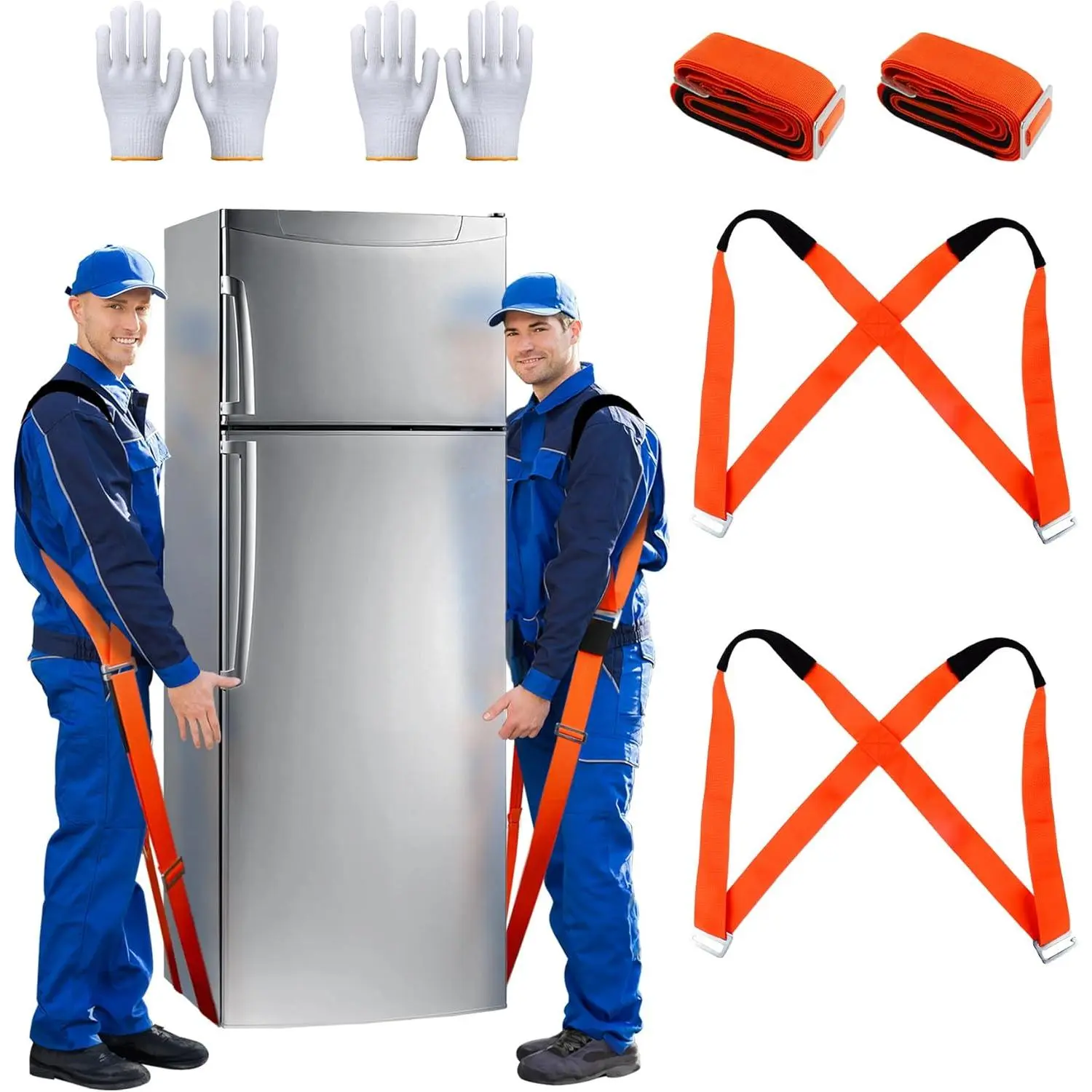 2-Person  Moving & Lifting System, Adjustable Length Straps for Professional Moving, Carry, Lift Heavy Objects, Furniture, Mattresses, Standard Size