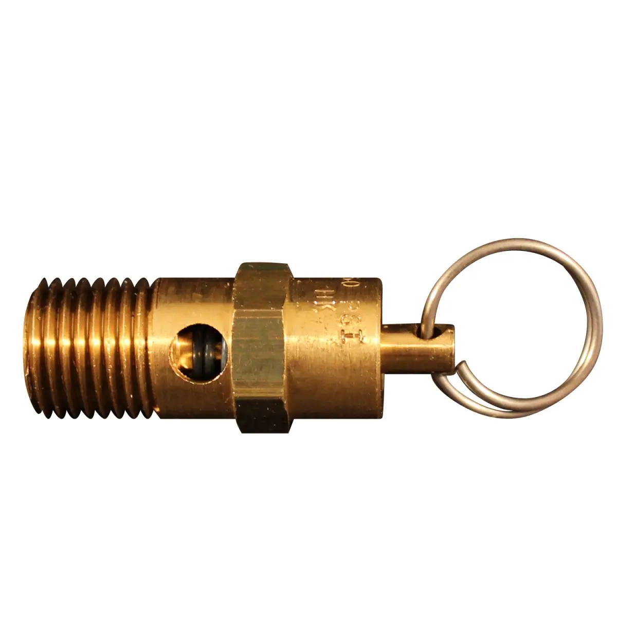 Milton 1095-125 Non-Coded Safety Pressure Release Valve, 0.25 in. MNPT Threaded Ends Valve, 125 psi, 1.625 in. Total Length, 1.75" h x 2.375" w x 2.87" l, Lift Ring, for Automotive Tools & Fleet Maintenance, Not for >15 cfm Compressors