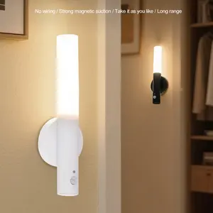 Modern LED Rechargeable Wall Light, Warm Light Human Motion Sensor, Touch Control, Magnetic Night Lamp for Living Room, Hallway, Bedroom