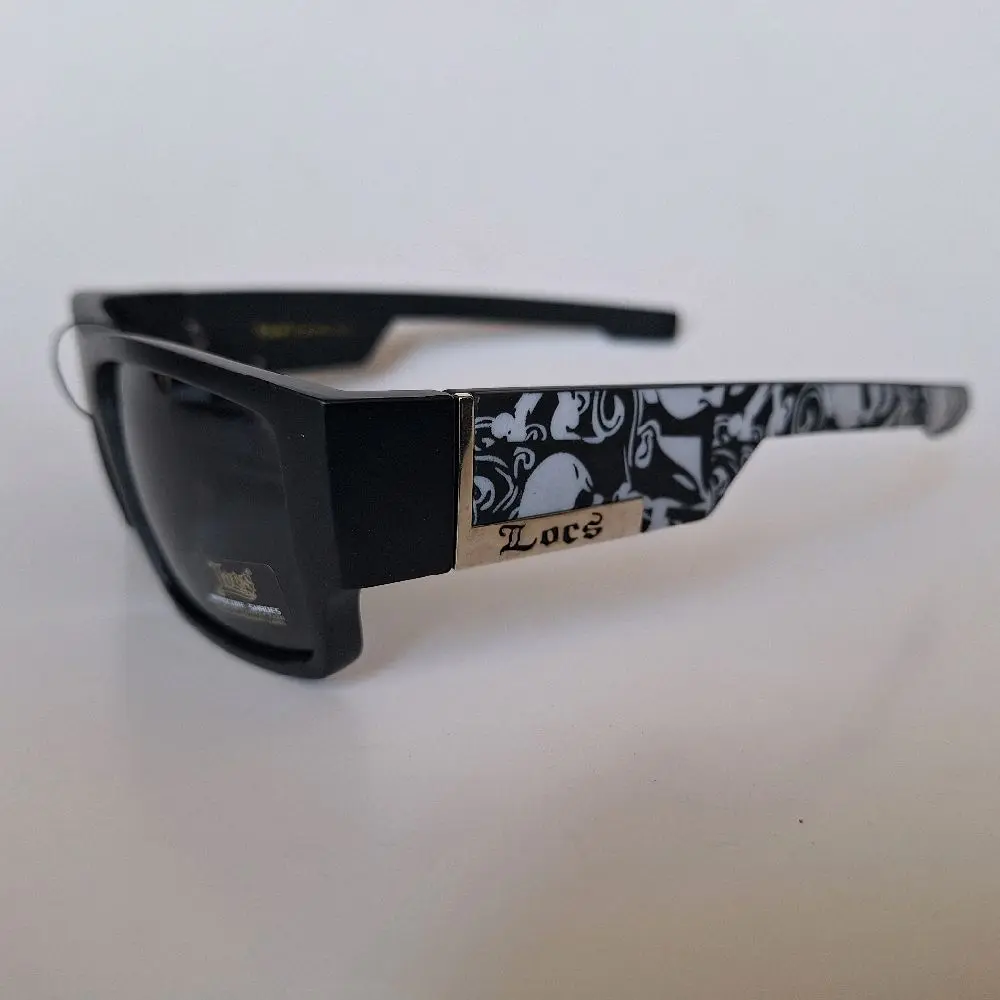 Locs Hardcore Shades 91085-SKL - Stylish Black Frame Sunglasses for Men and Women