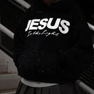 Jesus is the Light Rhinestone Hoodie