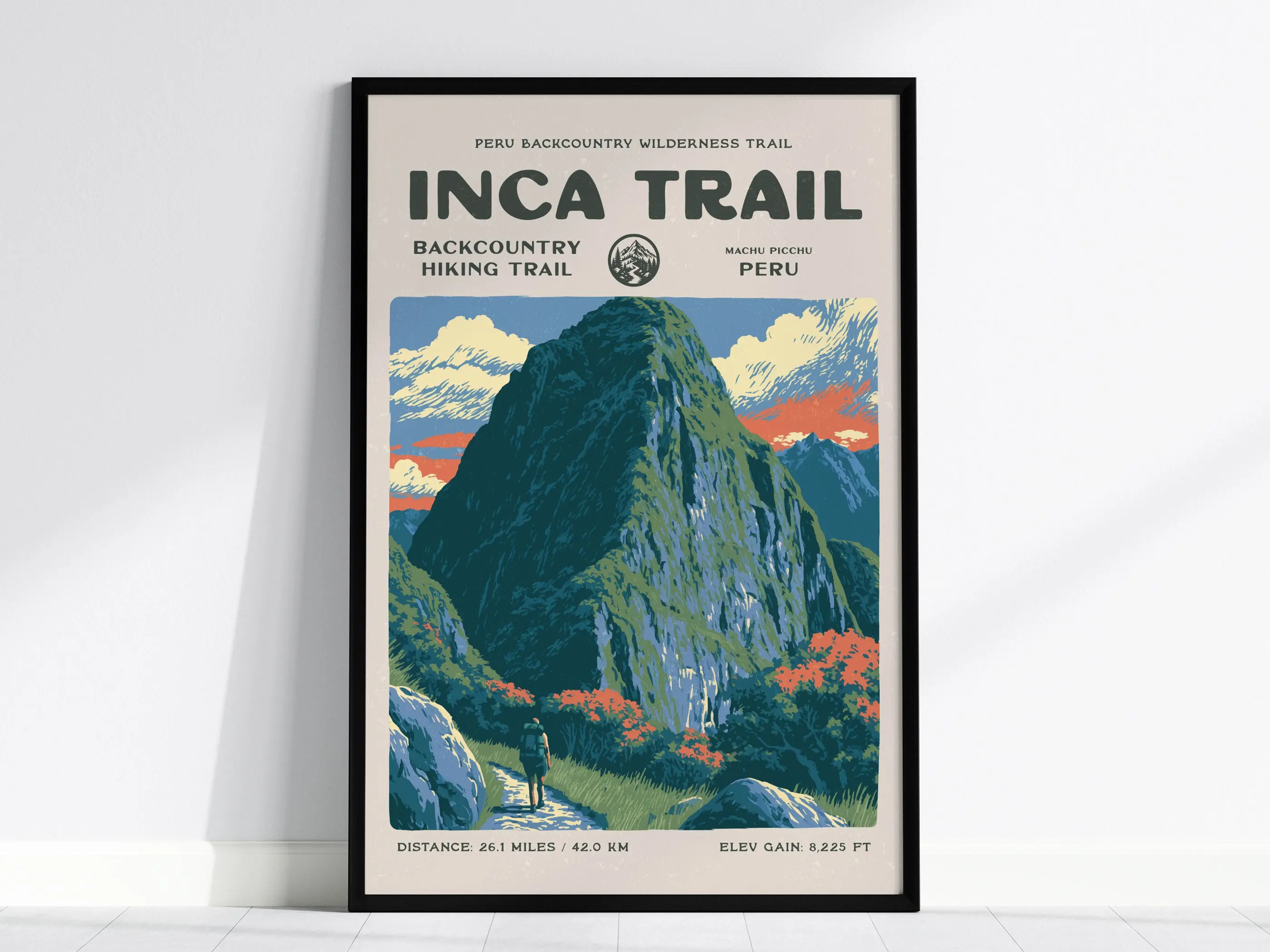Inca Trail, Machu Picchu Poster | Backpacker Gift | Ancient Andean Path Wall Art