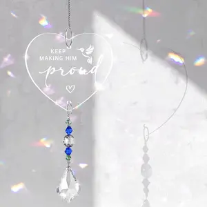 1pc Crystal Sunlight Catcher Decorative Hanging Ornament, full of powerful and loving messages, suitable as a birthday/wedding/anniversary/graduation gift, Thanksgiving/Christmas/New Year/Valentine's Day gift, or home decoration.