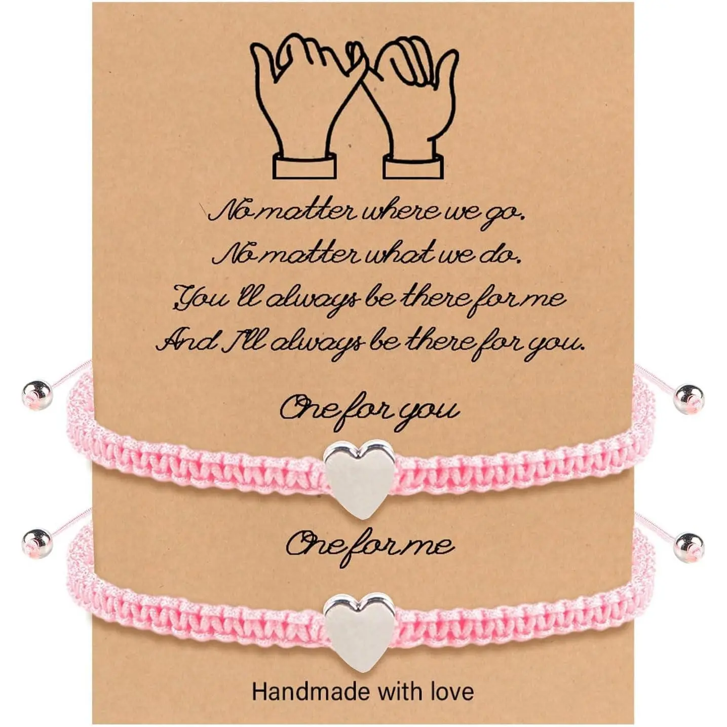 2 count Heart Beaded Matching Bracelets Adjustable Couple Friendships Bracelets Long Distance Bracelets for Girlfriend Boyfriend Valentines  Gifts