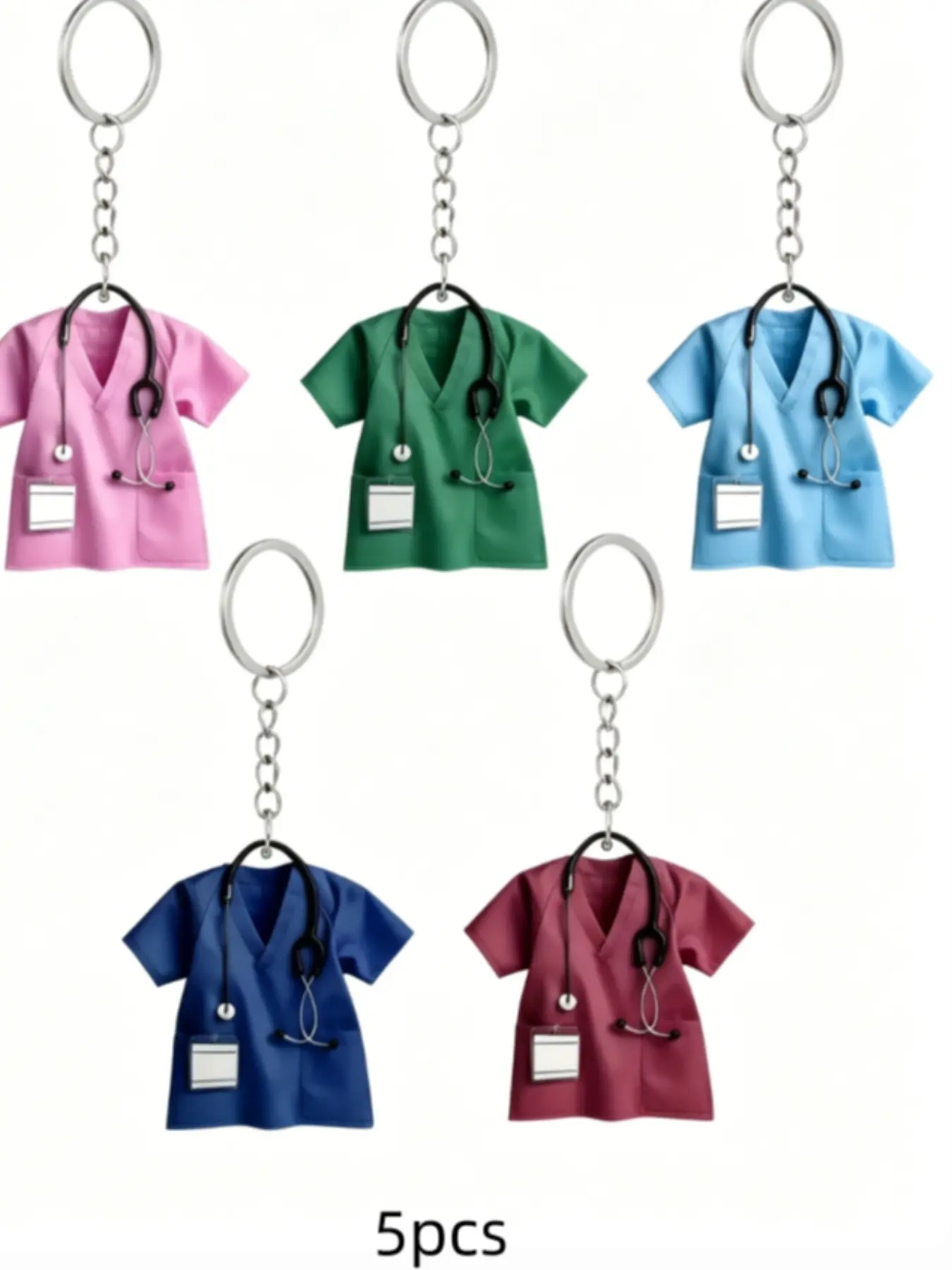 Nurse Life Acrylic Keychain – Blue Scrubs & Stethoscope Key Charms for Nurses, Medical Student Gift, Cute Hospital Badge Accessory, Keychain Included