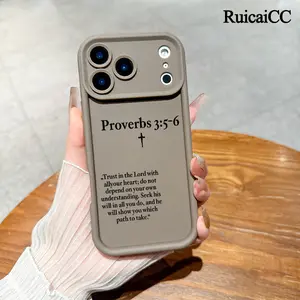 Soft TPU Bumper Smartphone Case, Aesthetic Minimalist Proverbs Pattern Cover for iPhone 17/16 Pro Max/15 Plus/14/13/12/11/Air, Cellphone Handheld Accessories with Camera Lens Protection, Shockproof Rugged Durable Casing