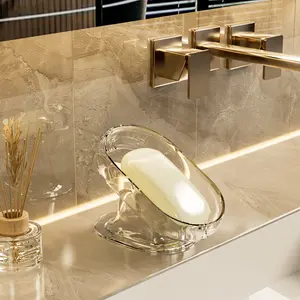 Fashionable Lightweight Soap Dish, Soap Tray - Durable Plastic, Oval Shape Suitable for Bedroom Decoration and Bathroom and Bathtub Accessories, Easy to Clean, Shower Bathroom Kitchen Sink Bathtub