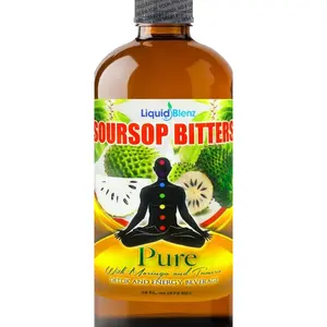 Liquid Blenz Pure Soursop Bitters with Moringa & Turmeric | Herbal Detox & Natural Energy Support | 16 fl oz