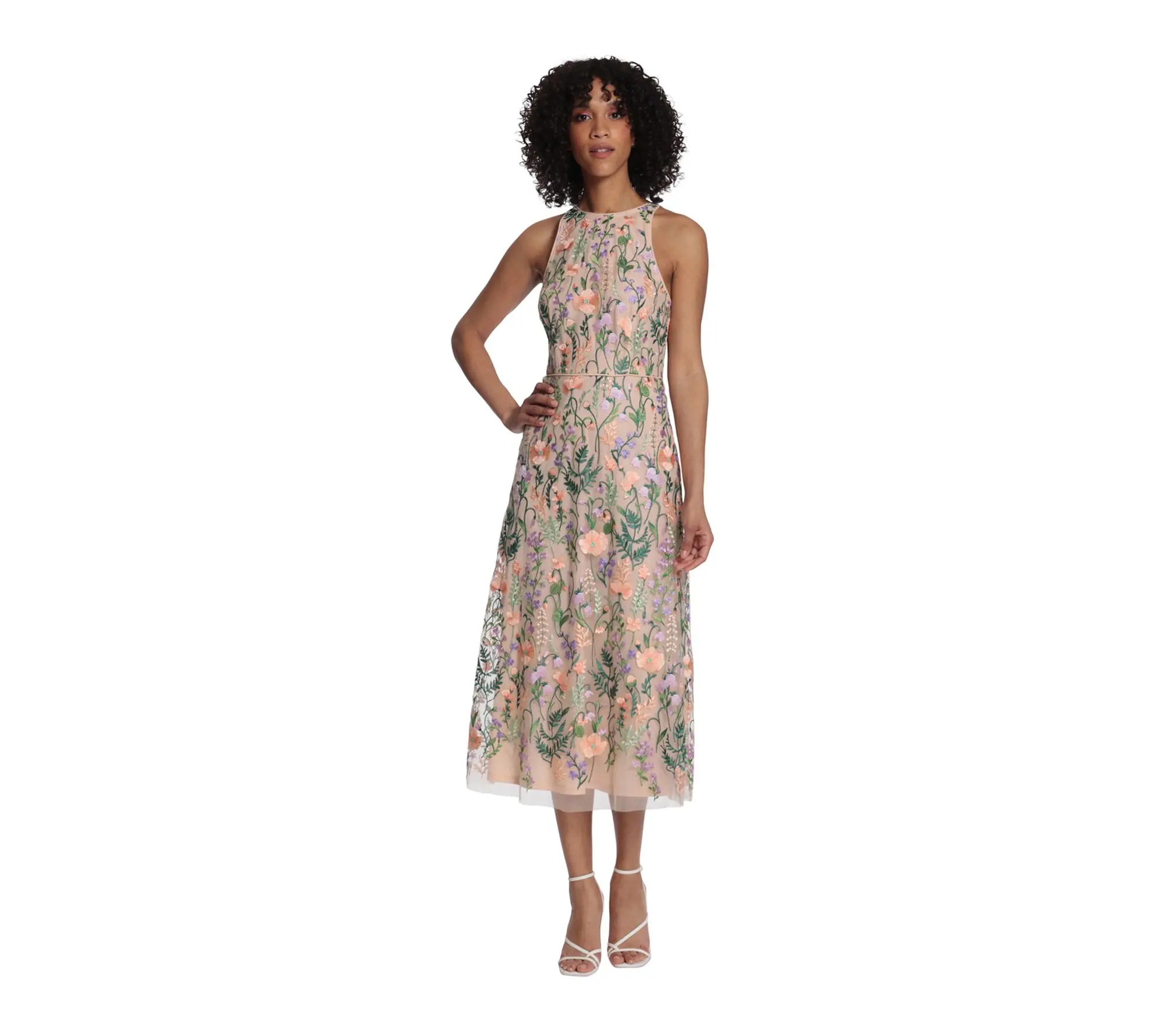 Maggy London Midi Dress With Halter Neck
