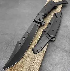 10.5" Large Folding Knife with Rosewood Handle - Long Blade Best Gift for Men,Outdoor Camping Survival Kitchen Fruit Knife