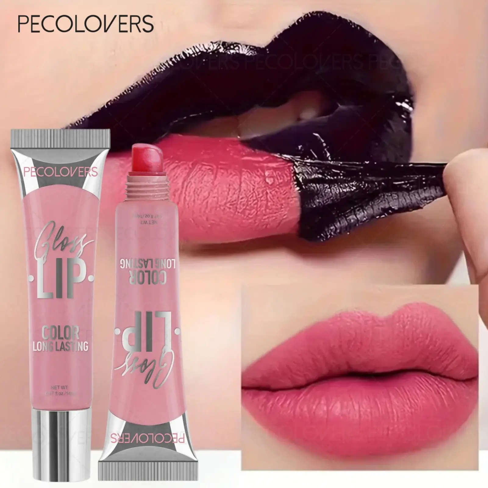 1PC Peel Off Lip Tint - Long-Lasting Lip Color, Waterproof For Daily Wear, Red And Pink, Lip Cosmetic, Glossy Lipgloss, Lip Lacquer, Lip Products